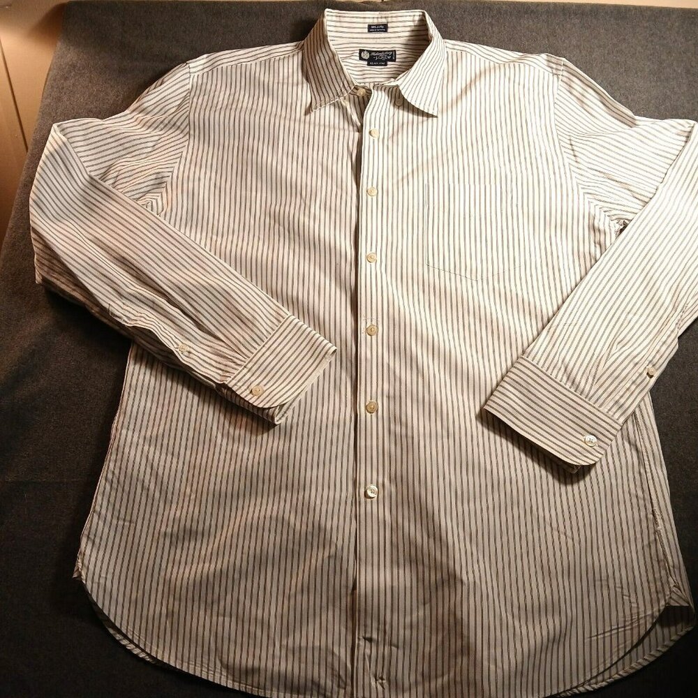 J Crew Haberdashery Men's XL Shirt Long Sleeve 80s Two Ply Stripes